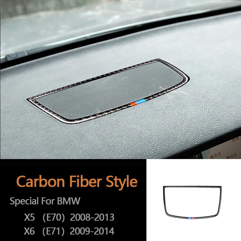 

Carbon Fiber Car Dashboard Speaker Decorative Panel Decoration For BMW X5 E70 X6 E71 Car Interior Accessories