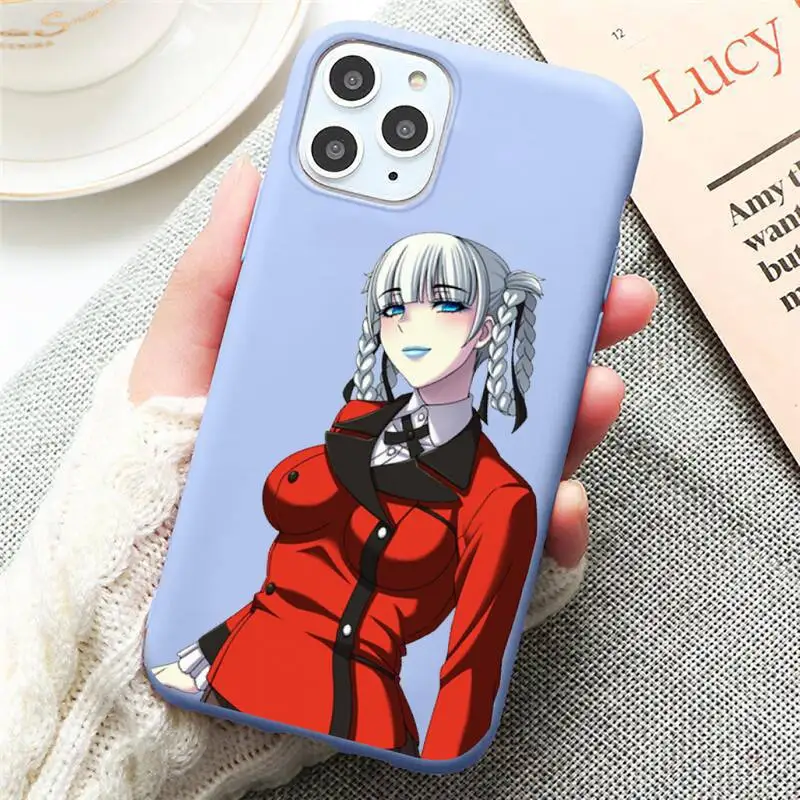 

Japan anime Kakegurui Phone Case Candy Color for iPhone 6 7 8 11 12 s mini pro X XS XR MAX Plus