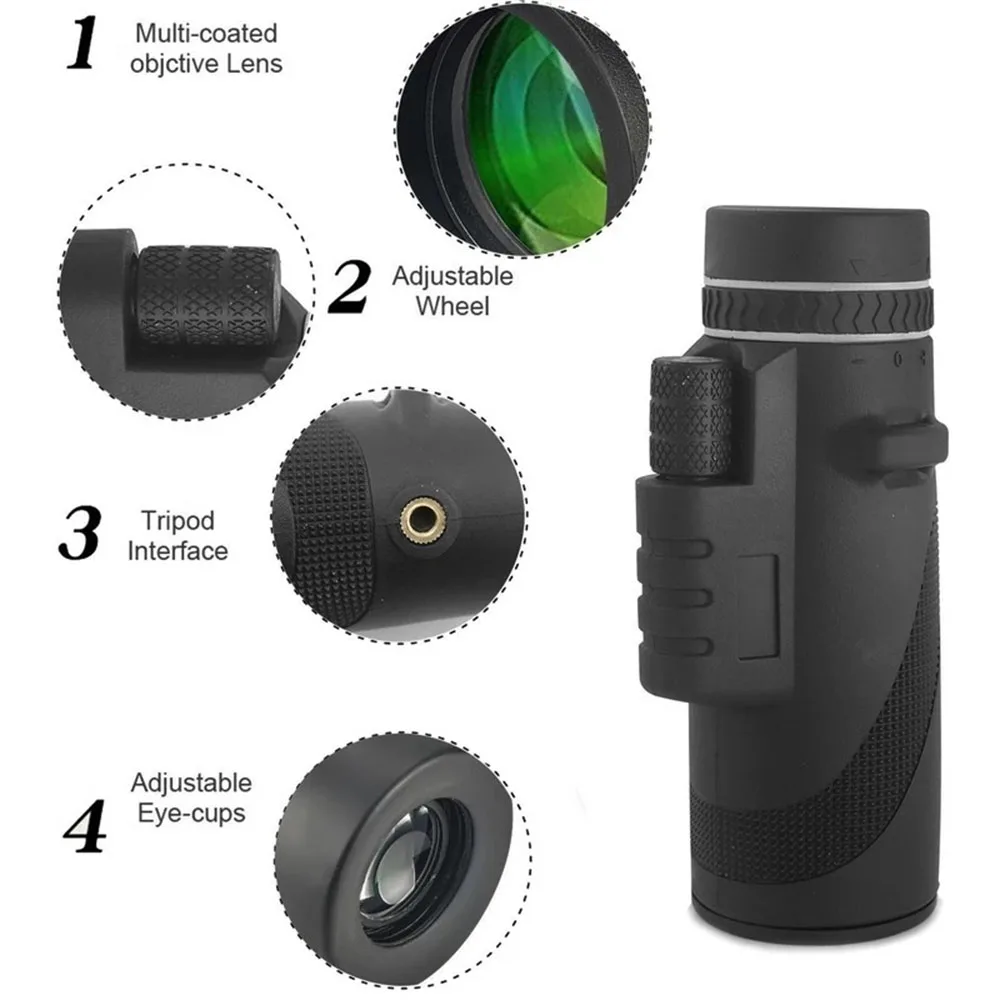 

40 x 60 Monocular HD BAK4 Len FMC Waterproof Pocket Telescope with Tripod Phone Clip Hunting Monocular For Tourism Bird Watching