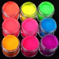 10mlbox neon color nail glitter powder extra fine sandy pigment dust uv gel polish ombre chrome dust cosmetic colorful powder