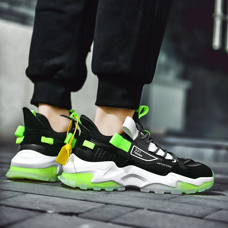

New Trend Sneakers for Men Breathable Mesh Chunky Mens Running Shoes Non-slip Man Jogging Shoes Outdoor Sports Male Athletic GYM