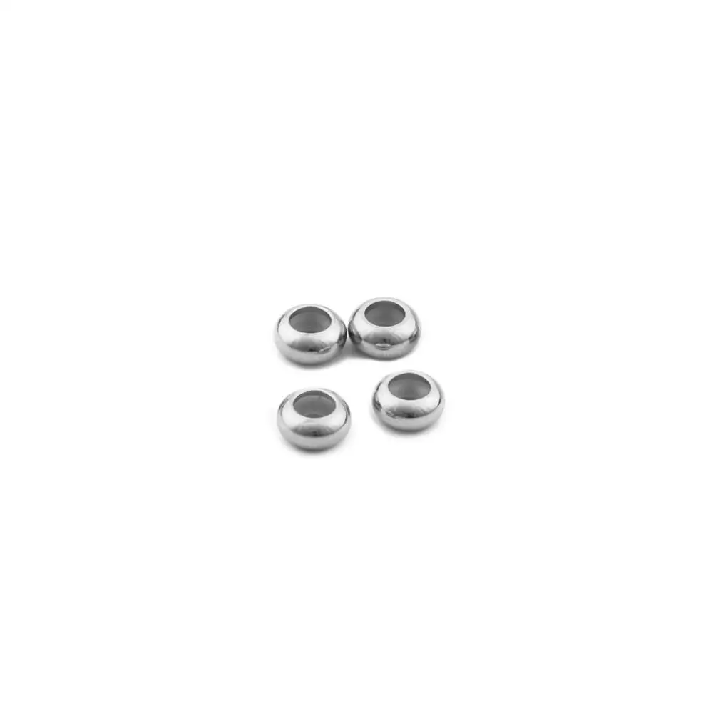 10pcs Stainless Steel Beads 6 8 10mm Stopper Spacer with Silicone Rubber fit Slider Bracelet DIY Jewelry Making Findings | Украшения и