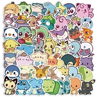50 pcs q version cute pokemon pokmon pokemon cartoon waterproof laptop suitcase stickers for childrens gift kawaii