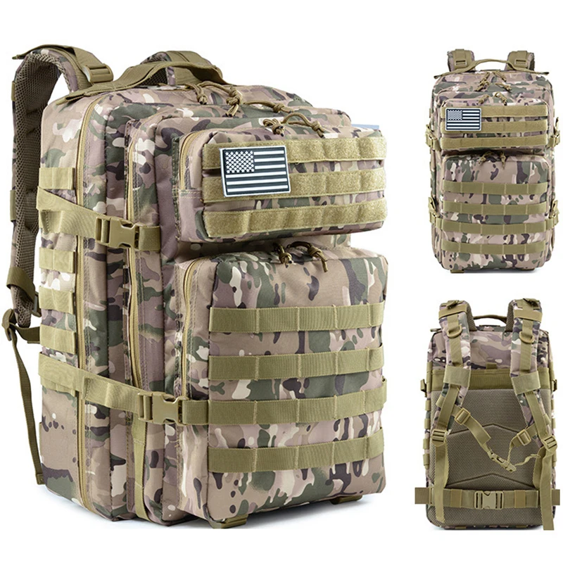 

50L Army Camouflage Backpack Men Military Tactical Bags Assault Molle backpack Hunting Trekking Rucksack Waterproof Sport Bag