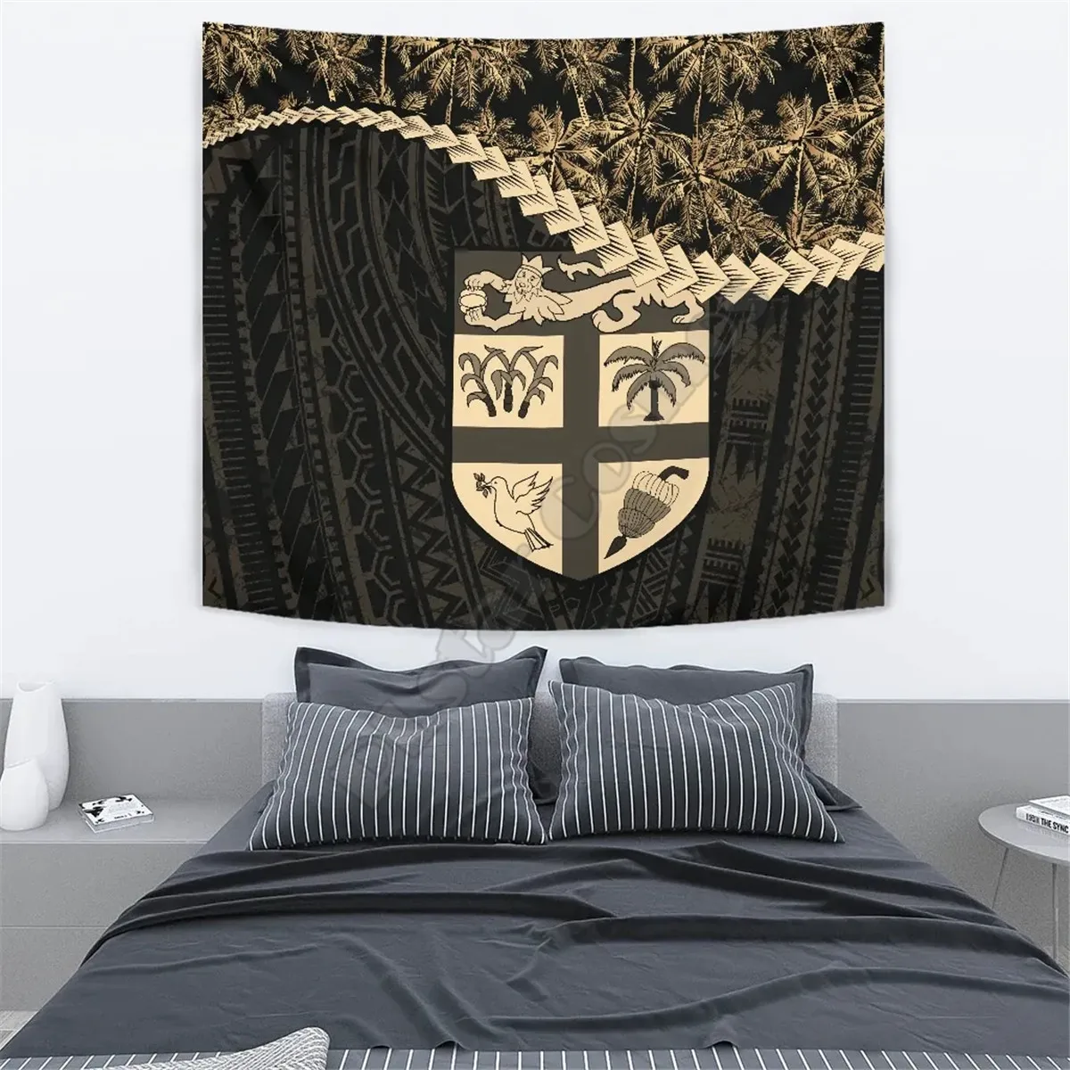 

Coconut Golden Tapestry 3D Printed Tapestrying Rectangular Home Decor Wall Hanging