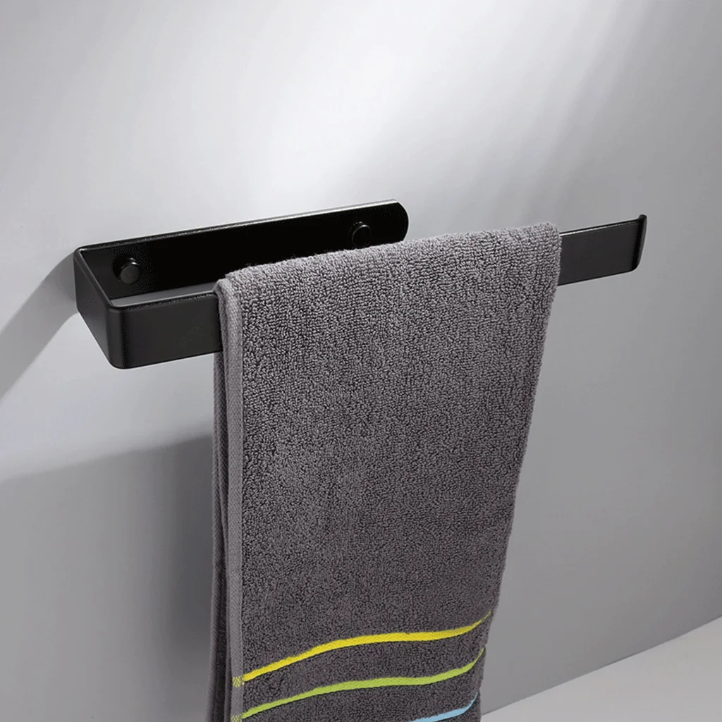 Полка-органайзер для бумажных полотенец черная самоклеящаяся крепится на винтах