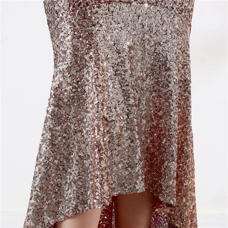 

Off The Shoulder Gradient Sequined Evening Dress 2020 Sexy Etiquette Sequin Zipper Lady Elegant Cocktail Party Vestido De Noche