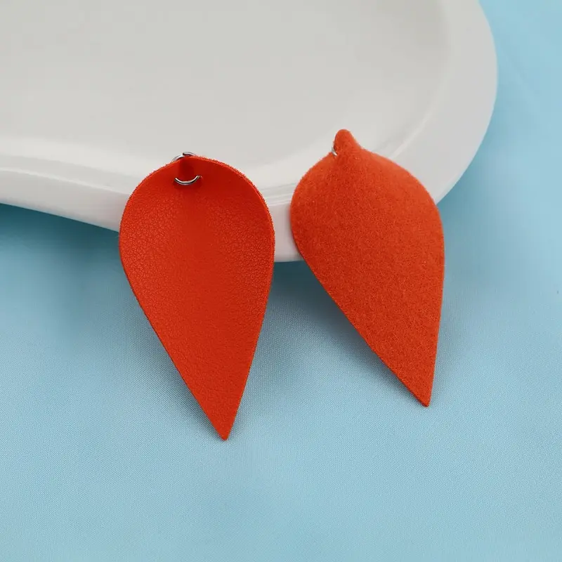

20PCS Multicolor Leaf Shape Leather Pendants Necklaces DIY Earring Jewelry Making Accessories For Women Birthday Party Gifts