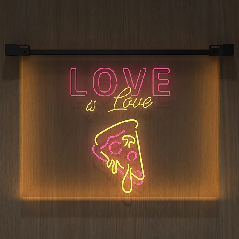 Надпись Love Is со слоганом двухцветная светодиодсветодиодный неоновая вывеска