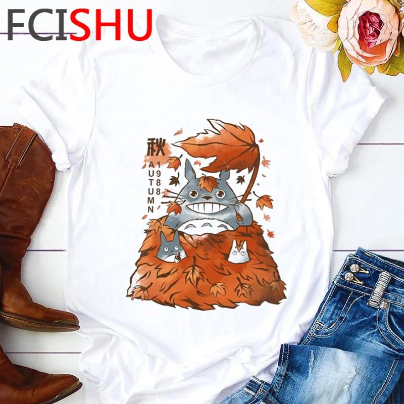 Studio Ghibli Kawaii Тоторо 90s Футболка женская футболка с забавным мультипликационным