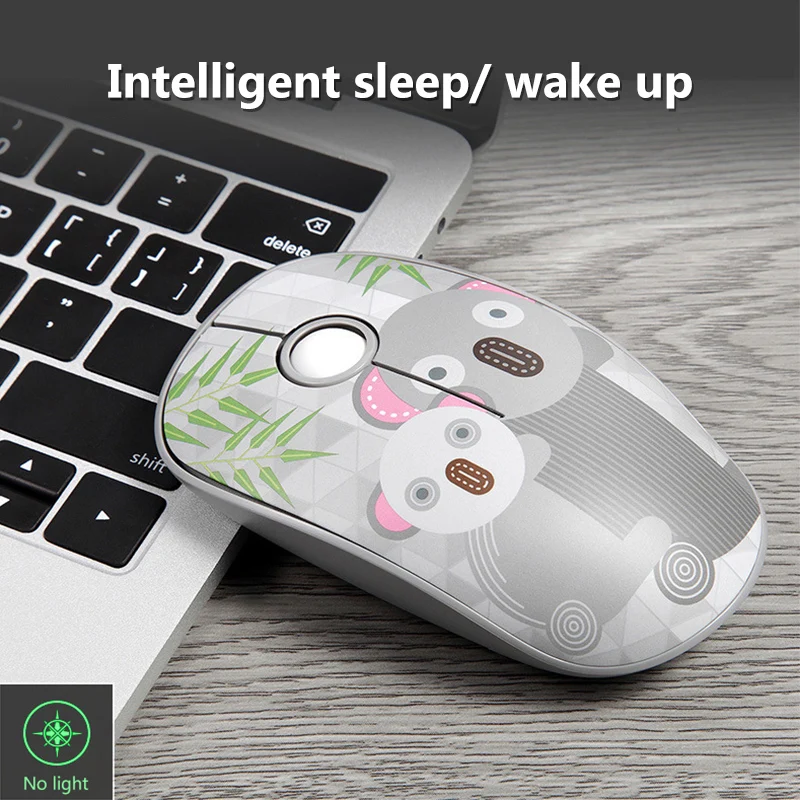 Беспроводная мышь 2 4G 1000 точек/дюйм для девочек милые животные Бесшумная игровая