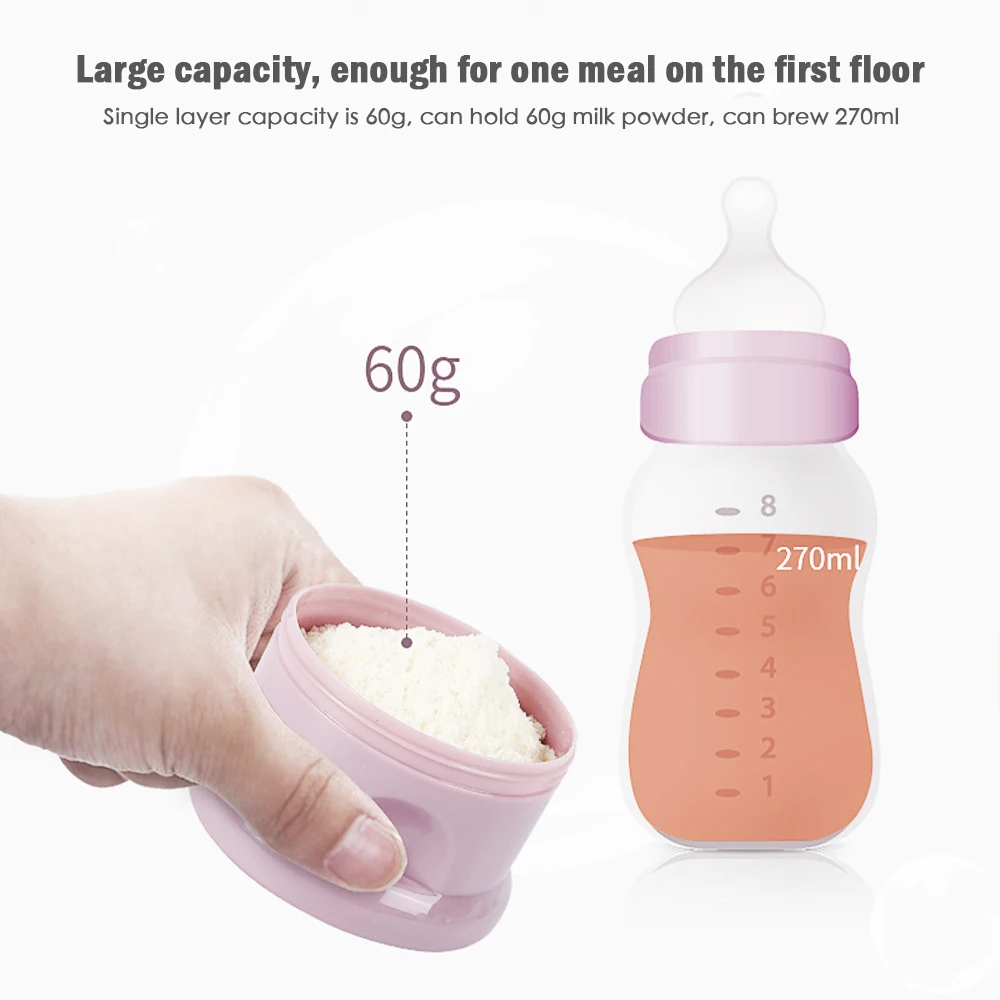 

3 / 4 layers Bear Style Portable Baby Food Storage Box Essential Cereal Cartoon Infant Milk Powder Box Toddle Snacks Container