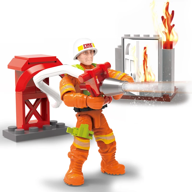 Экшн-фигурки fireman в масштабе 1:36 пожарная команда эксперты мега-блок водяной