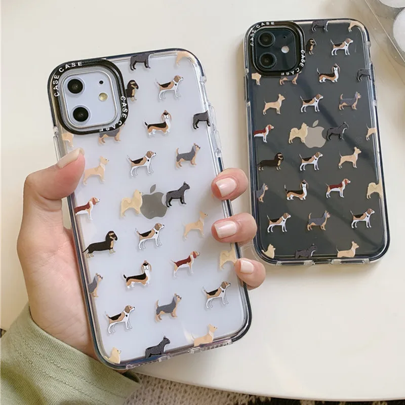INS бренд сенсорный экран с милыми животными собака прозрачный мягкий чехол для