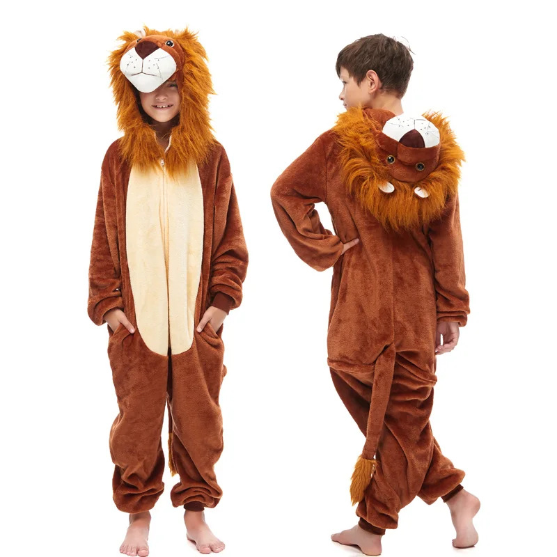 20 NEW kids kigurumi animal dinosaur unicorn pajamas set winter hooded soft Stitch Christmas sleepwear kids girls boys jumpsuit