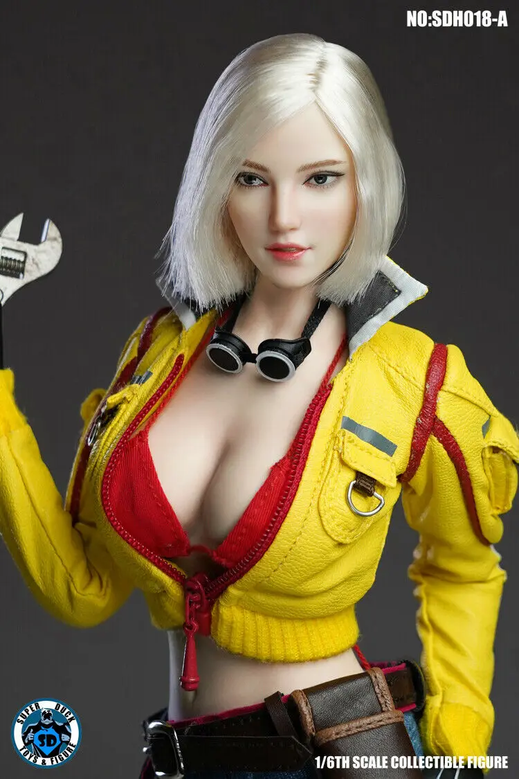 Супер утка 1/6 SDH018 A/B/C Красивая бледная кожа девушка голова Лепка женские длинные