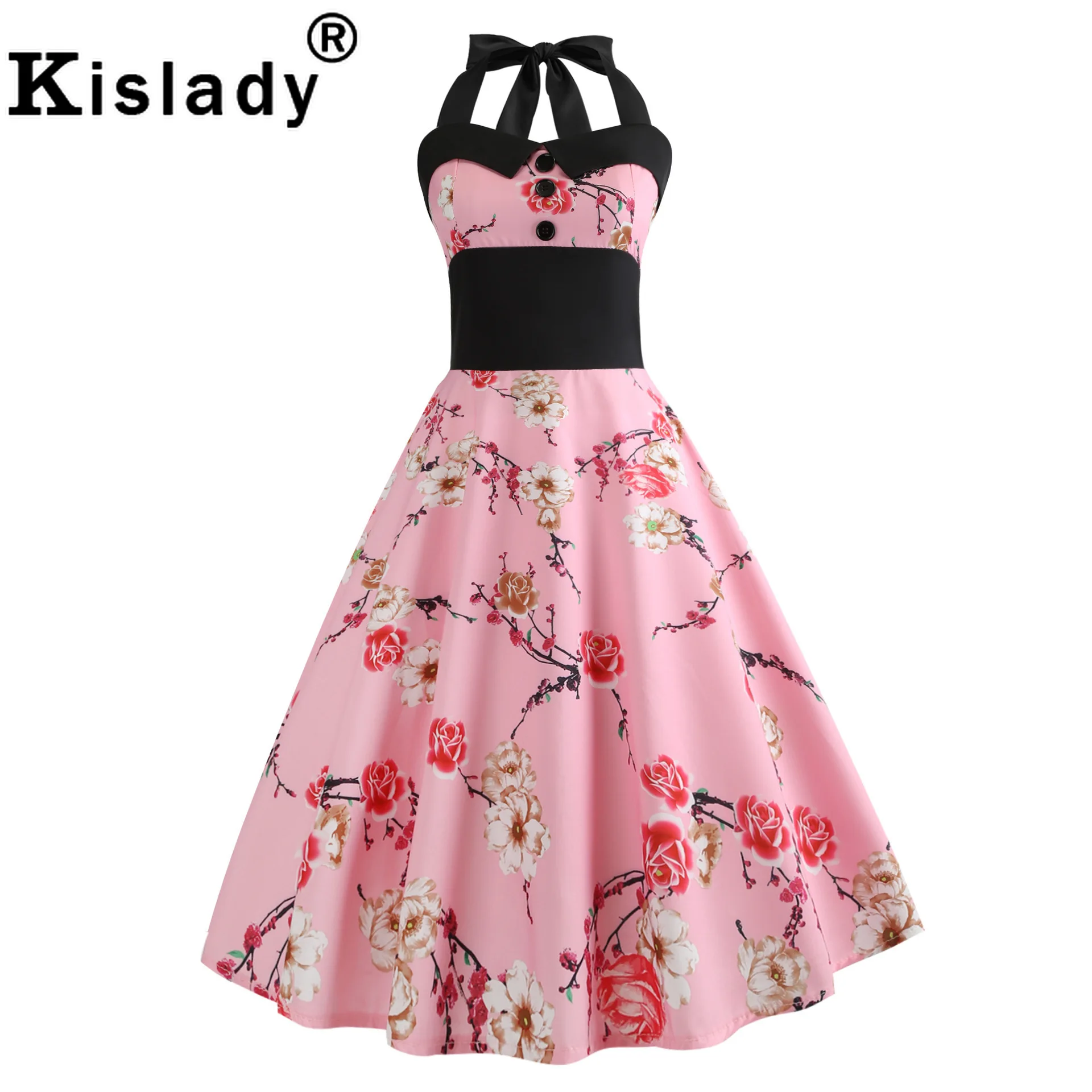 Летние Для женщин сексуальный Цветочный принт Винтаж милое детское платье с