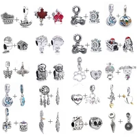 2pcslot special offer new charm beaded pendant diy brand bracelet necklace gift making silver plated fashion jewelry