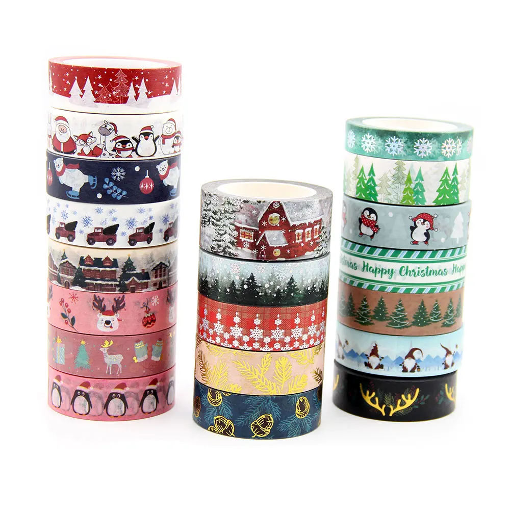 

2021 NEW 1PC 10M Merry Christmas Snow Snowman Deer Tree Decorative Washi Tape DIY Scrapbooking Masking Tape School Office Supply