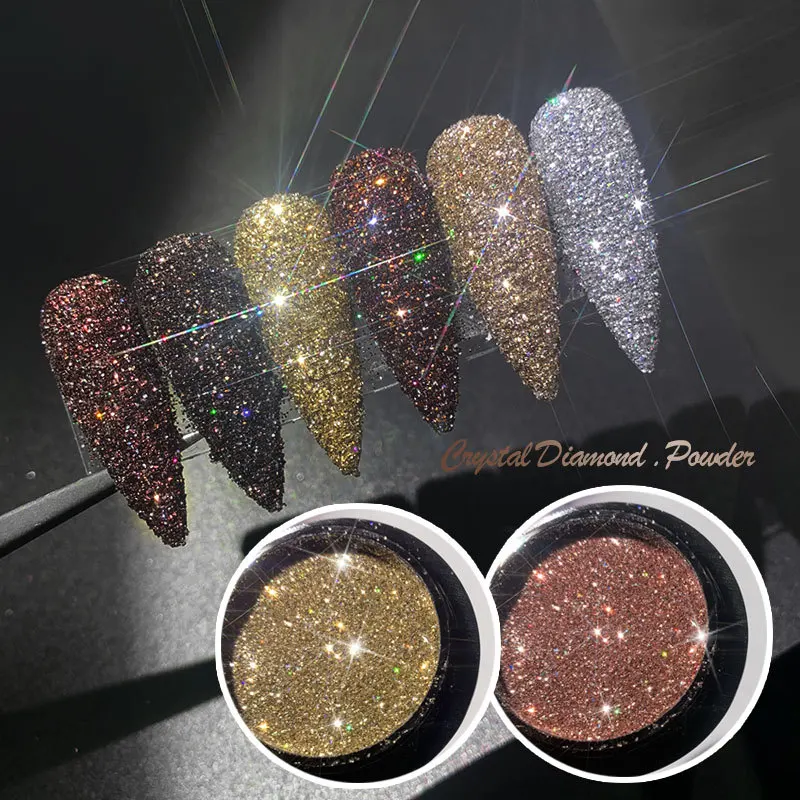 

Sugar Nail Powder Rose Gold Diamond Glitter Dust Luxury Sparkles Nail Art Pigment 6pcs Sugar Effect Glitter Powder Pigment,u777