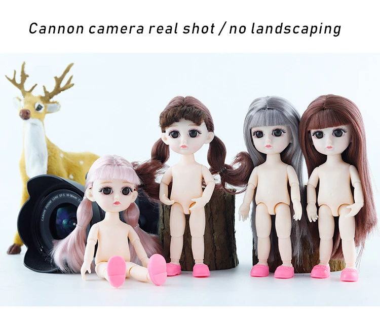 BJD кукла силиконовая кукла 13 подвижная соединенная 16 см куклы 3D истинное изменение глаз Макияж обнаженное туловище для куклы модные куклы игрушки для девочек,лол буба игрушка мебель для кукол игрушки для детей ench