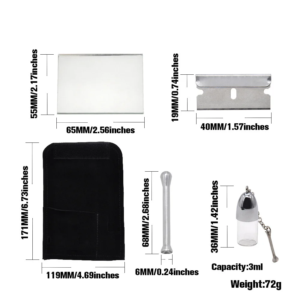 Кожаная папка для таблетки мешок табачных мешков табак пуля Snorter инструмент