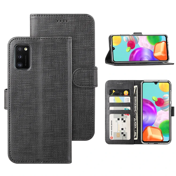 

For Samsung A41 Cover Case Cases Luxury Business Magnetic Flip Plain Wallet Stand Phone Bag For Samsung A41 Phone Cover