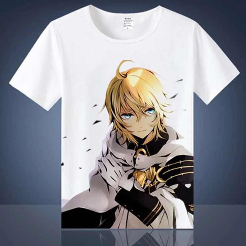 

Seraph Of The End Hyakuya Yuichiro Cosplay Costume wear anime summer cotton mesh tshirt t-shirt tee