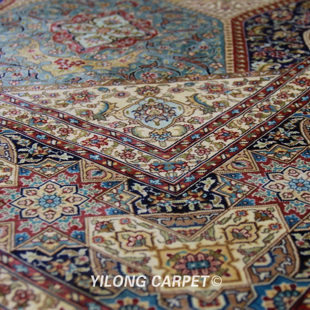 Yilong 6'x9' Handmade Persian Antique Carpets Oriental Medallion Turkish Silk Rug (ZQG328A) | Дом и сад