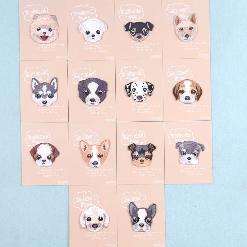 

50pcs/lot Luxury Embroidery Patch Dog Animal Puppy Clothing Decoration Sewing Accessory Craft Diy Iron Heat Transfer Applique