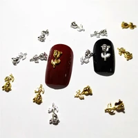 50pcs flower metal nail art decorations charms gold nails bling tulips silver studs spring 3d nailart supply diy accessoires