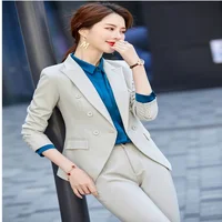 High Quality Fabric Women Business Suits Pantsuits OL Styles Professional Business Work Wear Blazers OL Career Interview Outfits