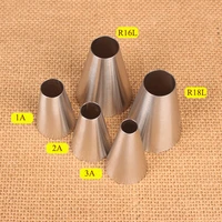 large round hole decorating mouth 5 piece set ins simple wind stainless steel cake cream baking tools 5pcs