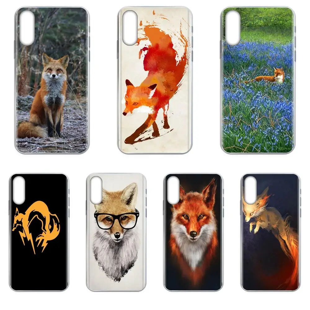 Чехол для телефона Fox Fire Красный Симпатичный блок Samsung Galaxy Note 5 8 9 S3 S4 S5 S6 S7 S8 S9 S10 mini