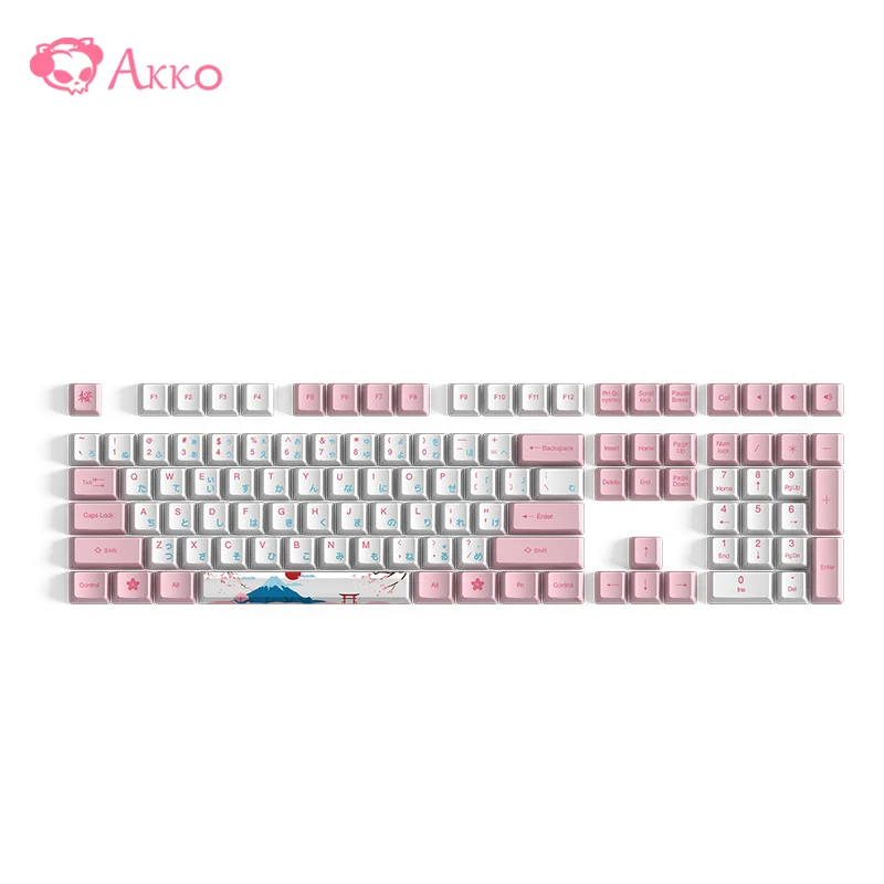 

AKKO Cherry Blossom японская Крышка для ключа s PBT Горячая сублимационная Крышка для механической клавиатуры переключатели Cherry OEM профиль