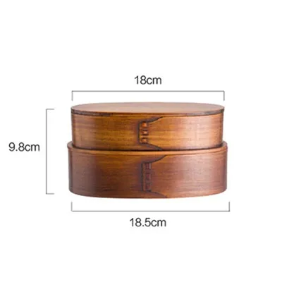 

Japanese-Style Wooden Double-Layer Convenient and Environmentally Friendly Lunch Box Tableware Household Kitchen Supplies