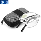 Очки для чтения Qutzzmnd с чехлом для мужчин и женщин, складные очки, светильник кие очки без оправы, очки TR + 1,0  4,0
