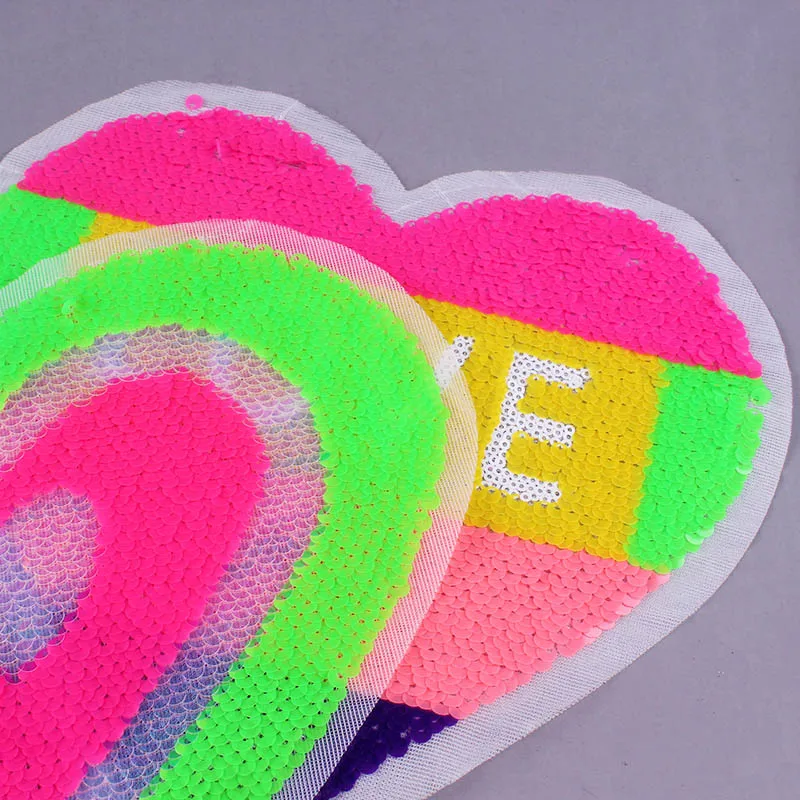 Модные блестящие нашивки сделай сам для одежды Пришивание нашивка аппликация Love