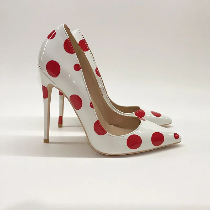 

New 12cm red dot hit color high heel pointed stiletto shallow mouth sexy women's shoes party shoes