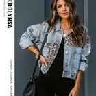 Модные джинсовые куртки в стиле пэчворк с леопардовым принтом, женские куртки 2022, весеннее пальто, уличная одежда, повседневное пальто с карманами, женские короткие Стильные топы Y55