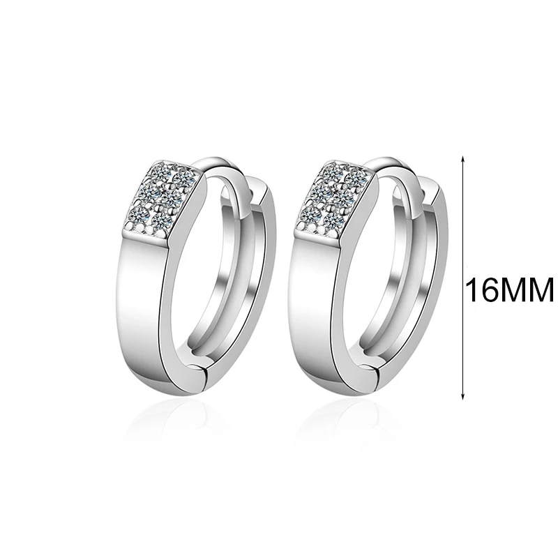 Женские серьги кольца из серебра 925 пробы с кристаллами|Серьги-кольца| |