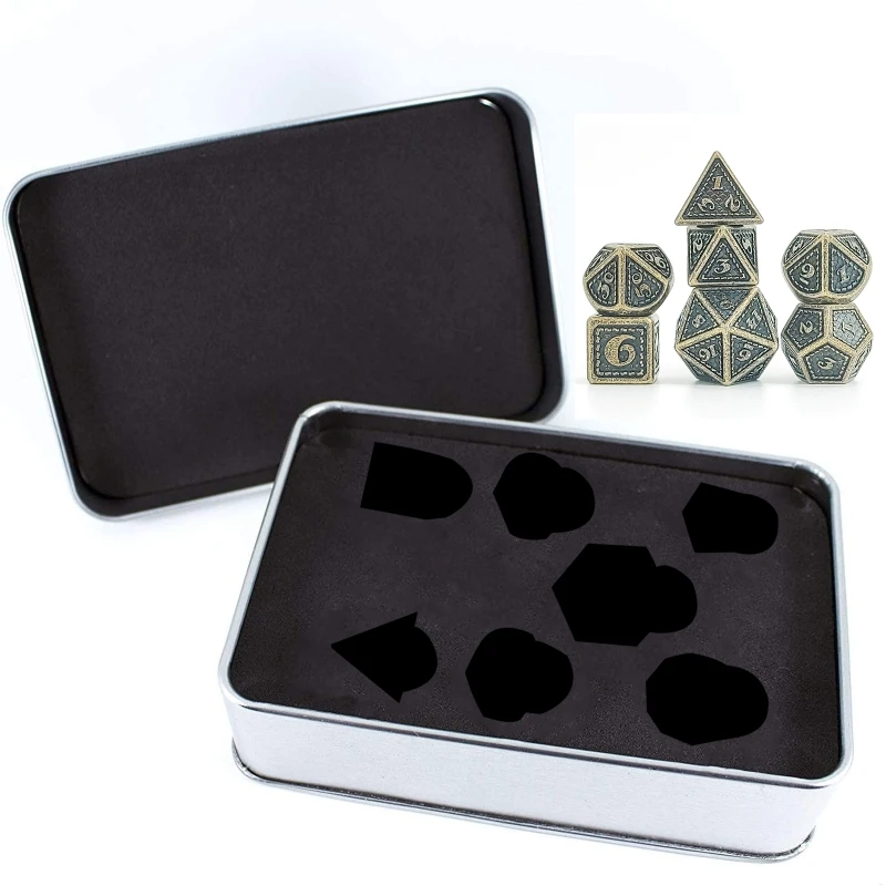 

7 PCS Dragon Scale Metal Dice Metallic DND Game D&D Dice with Free Metal Case