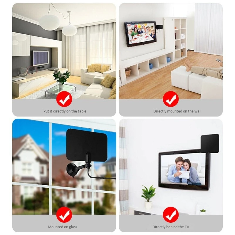 

HDTV Antenna 4K Indoor Digital Antenna Signal Booster DVB-T2 TV Aerial 470MHz-862MHz(IEC Converter)