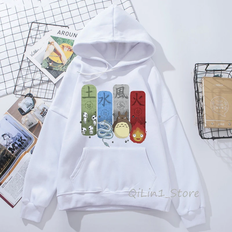 82489 M Totoro hoodies women Studio Ghibli Harajuku Kawaii Hoodie men Ullzang Cute Funny Anime Sweatshirts 90s Graphic Hoody unisex - Цвет: 82489 M