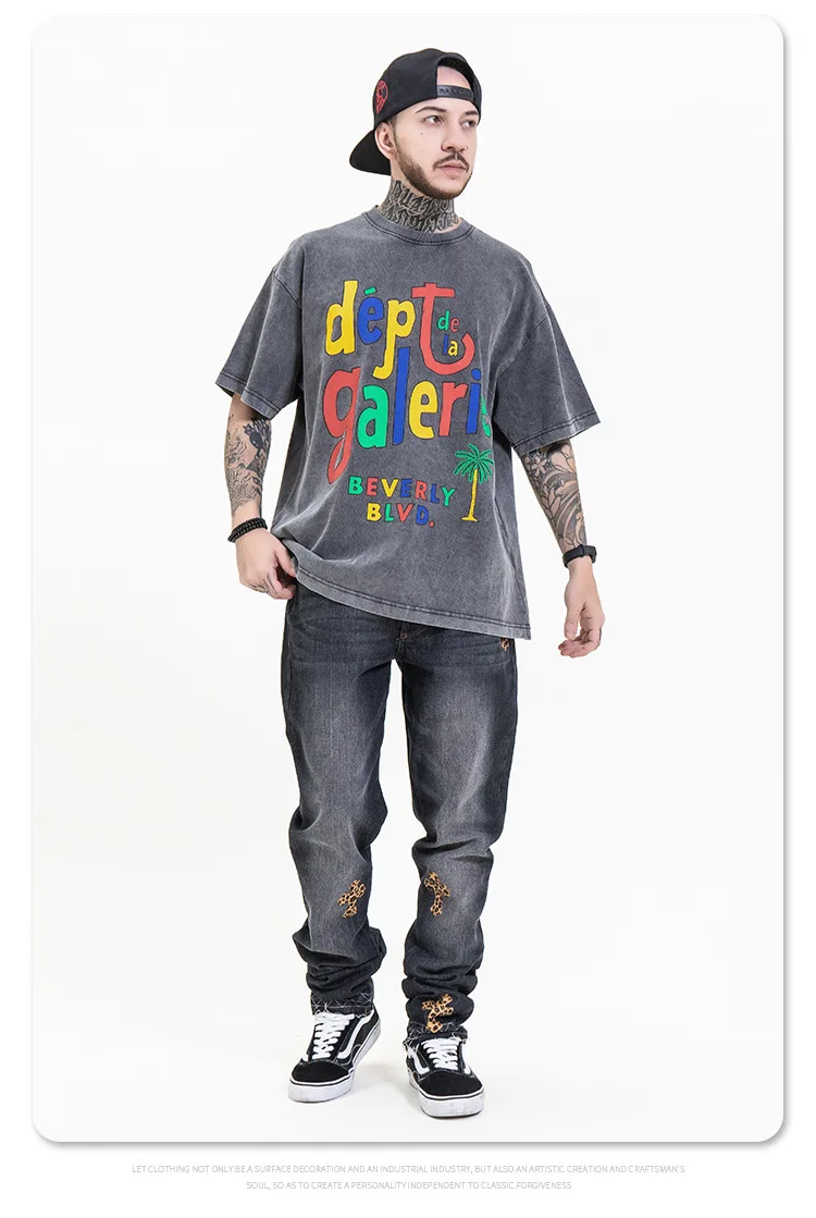 

2021 T Shirt for Men/Women Gallery Rock&Roll Garbage Print Black Short Sleeve Hip Hop Streetwear Dept Loose Vibe Style T-shirt