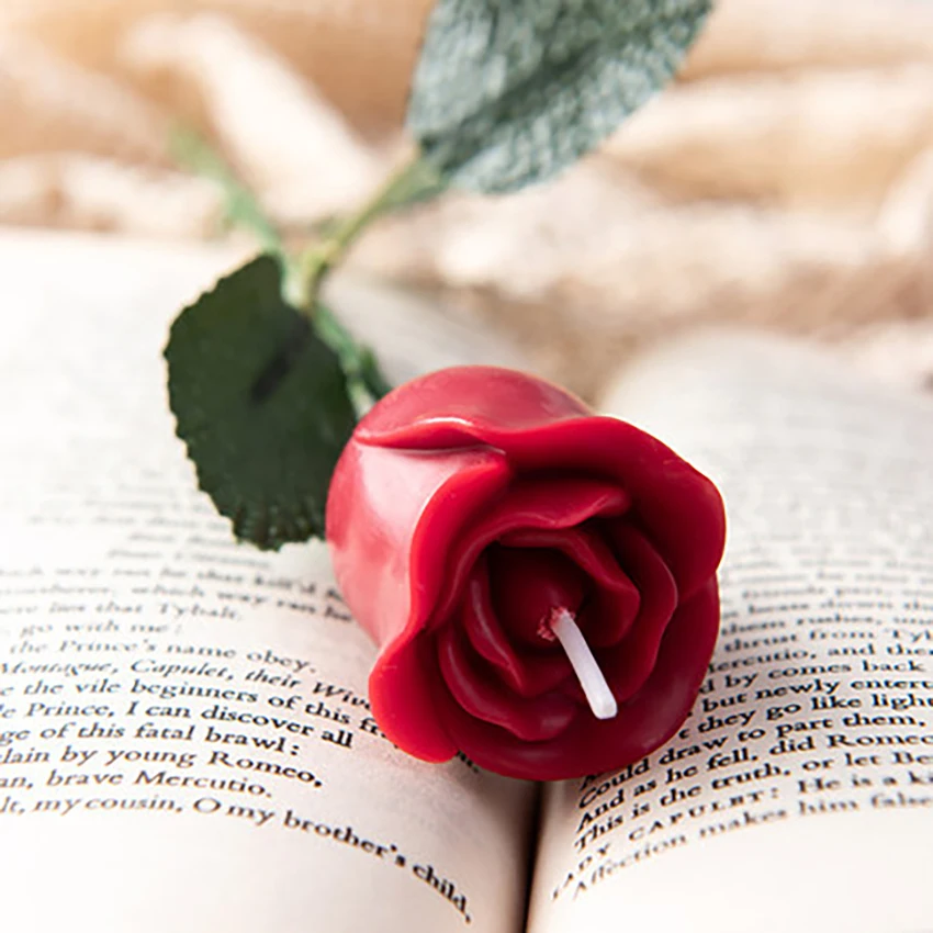 Artificial Flower Rose Candle shape 1pcs Smokeless Red Flowers for DIY Wedding Party Home Decoration | Дом и сад