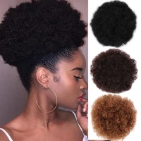 womens synthetic crunchy buns african fluffy loose and tight drawstring ponytail with hair extension wig 14 colors