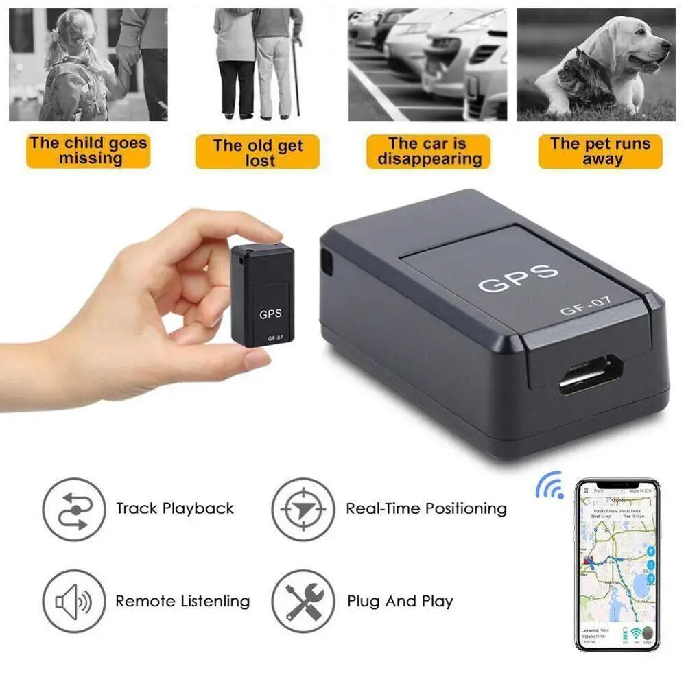 GF07 GSM GPRS мини автомобильный gps локатор трекер Автомобильный gps трекер анти-потеря записи отслеживающее устройство Голосовое управление может записывать