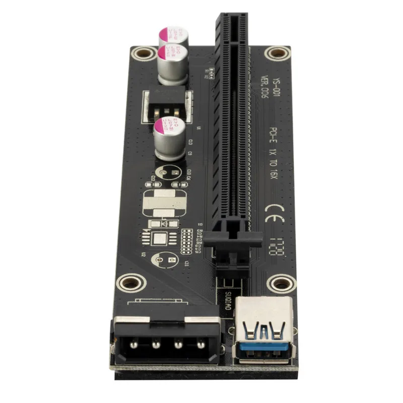 PCI Express Райзер-карта VER006 60 см PCI-E 1X до 16X 4PIN USB3.0 кабель PCIE питания обновленная для