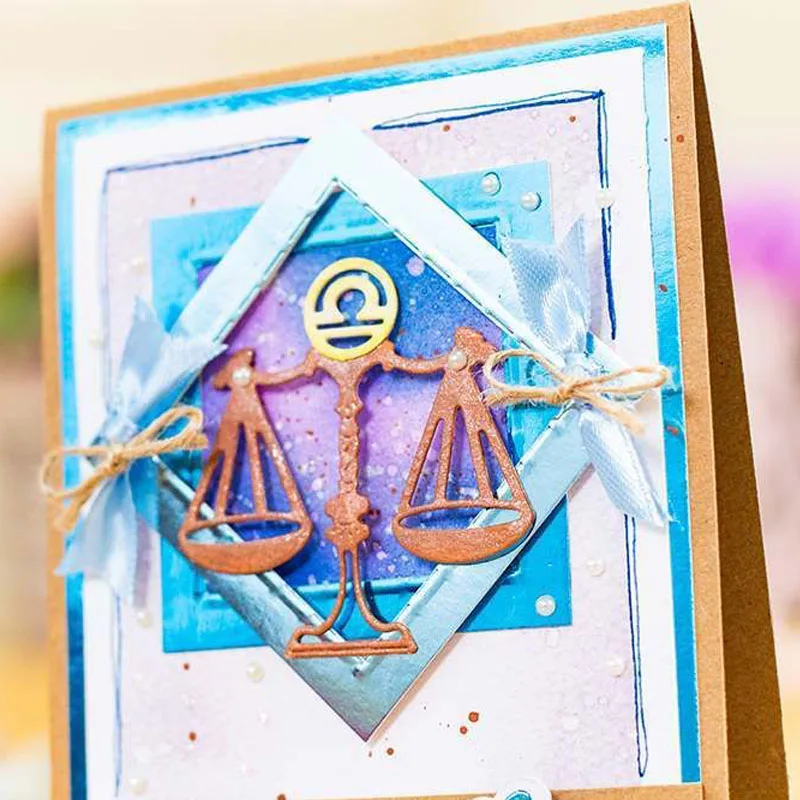 Двенадцать созвездий весы девственницы Овен Телец Gemini металлические Вырубные